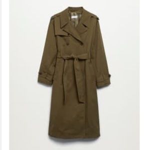NWT Mango Angela trench coat in dark khaki green